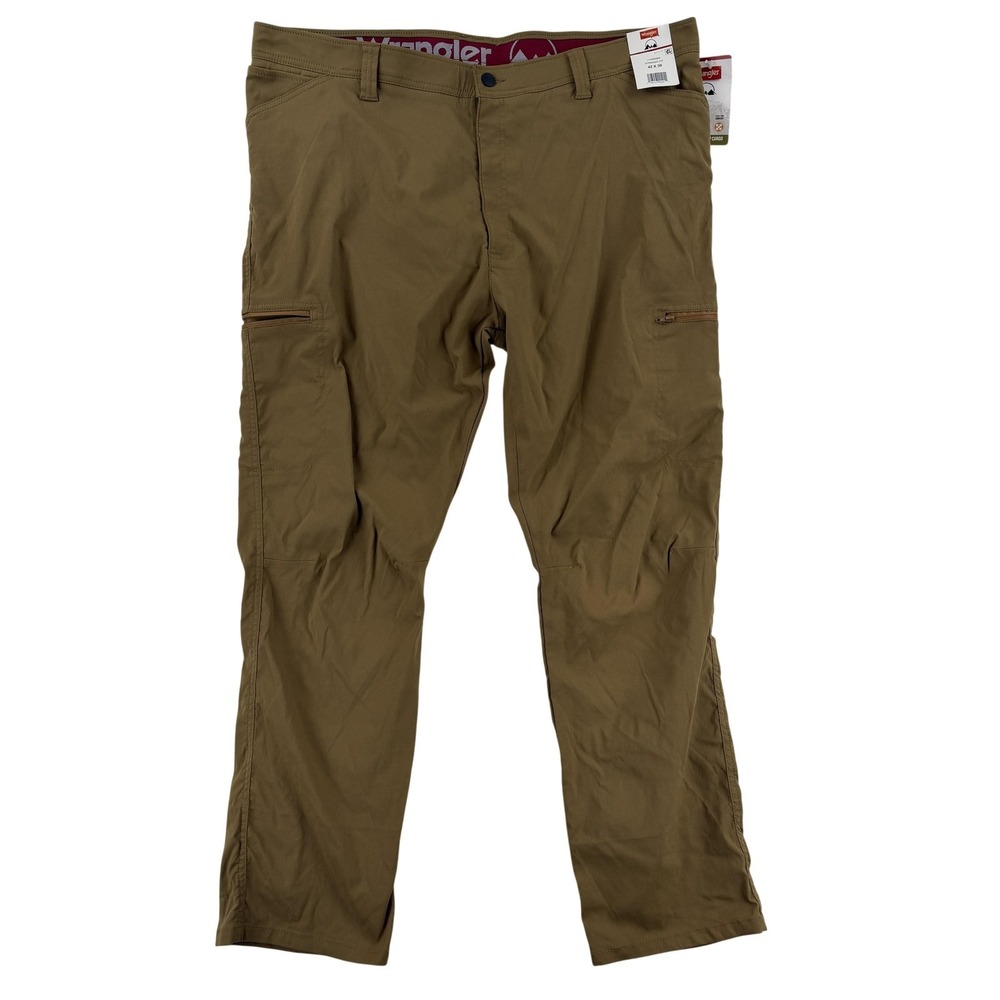 Wrangler Pants Mens 42x30 Brown Comfort Flex Cargo Quick Dry Hiking Stretch NWT
